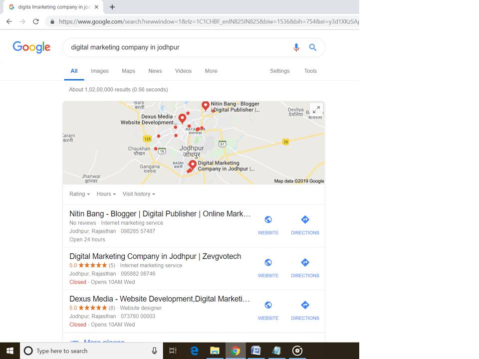 Google map listing in Jodhpur - Zengvotech